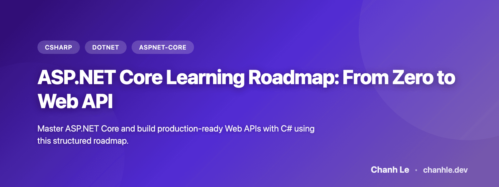 ASP.NET Core Learning Roadmap: From Zero to Web API