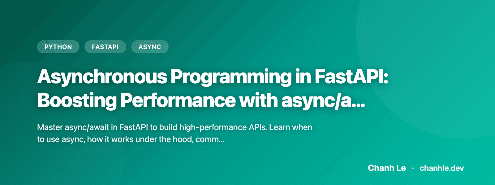 Asynchronous Programming in FastAPI: Boosting Performance with async/await