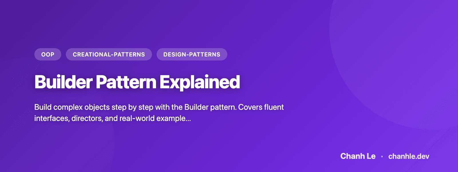 Builder Pattern Explained