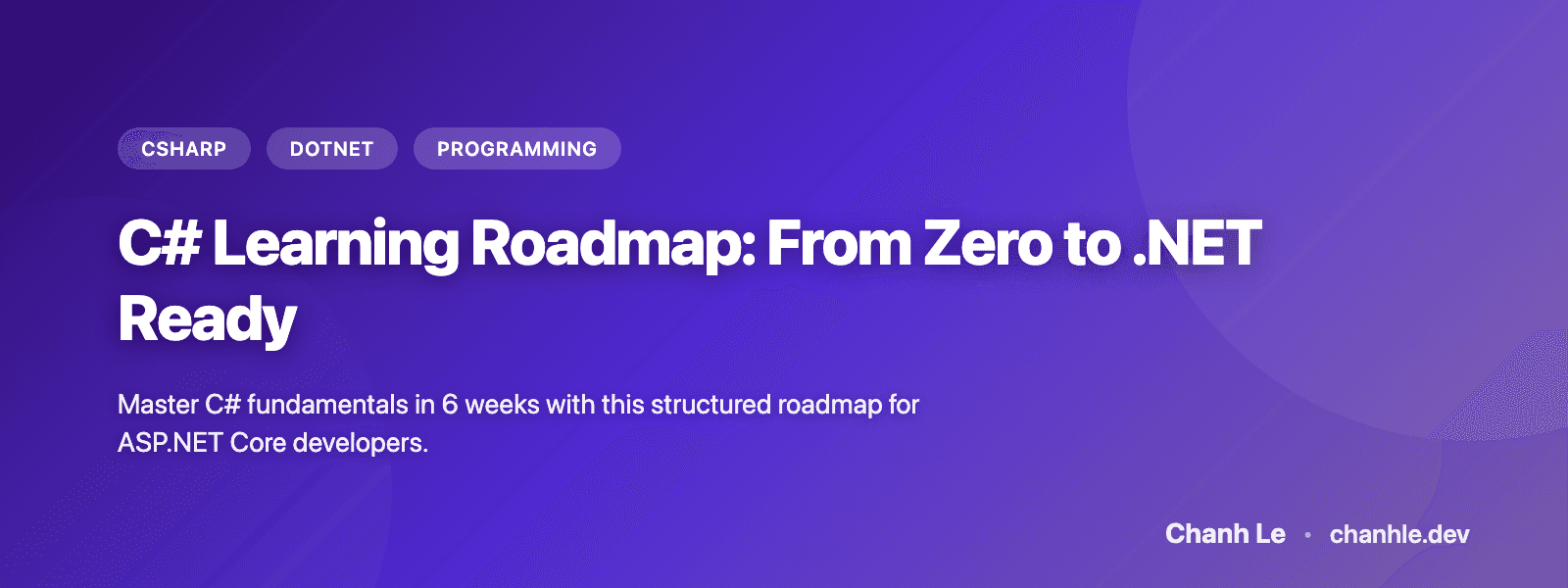C# Learning Roadmap: From Zero to .NET Ready