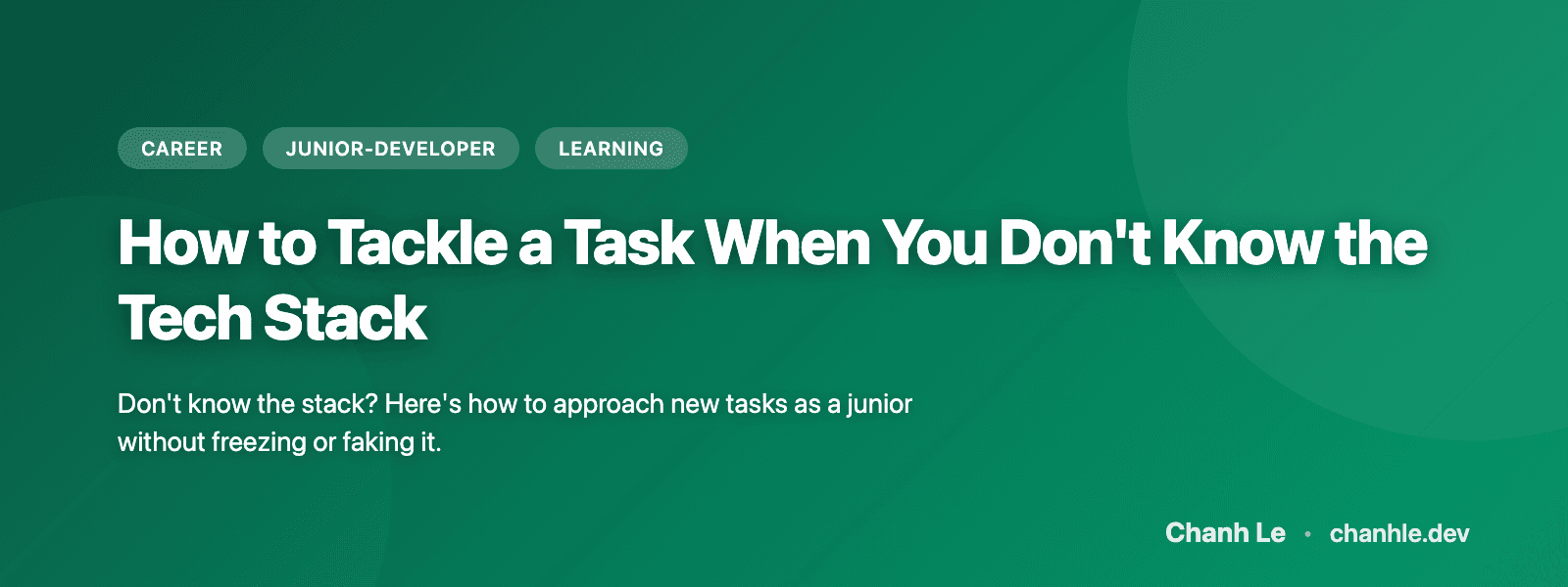 How to Tackle a Task When You Don't Know the Tech Stack