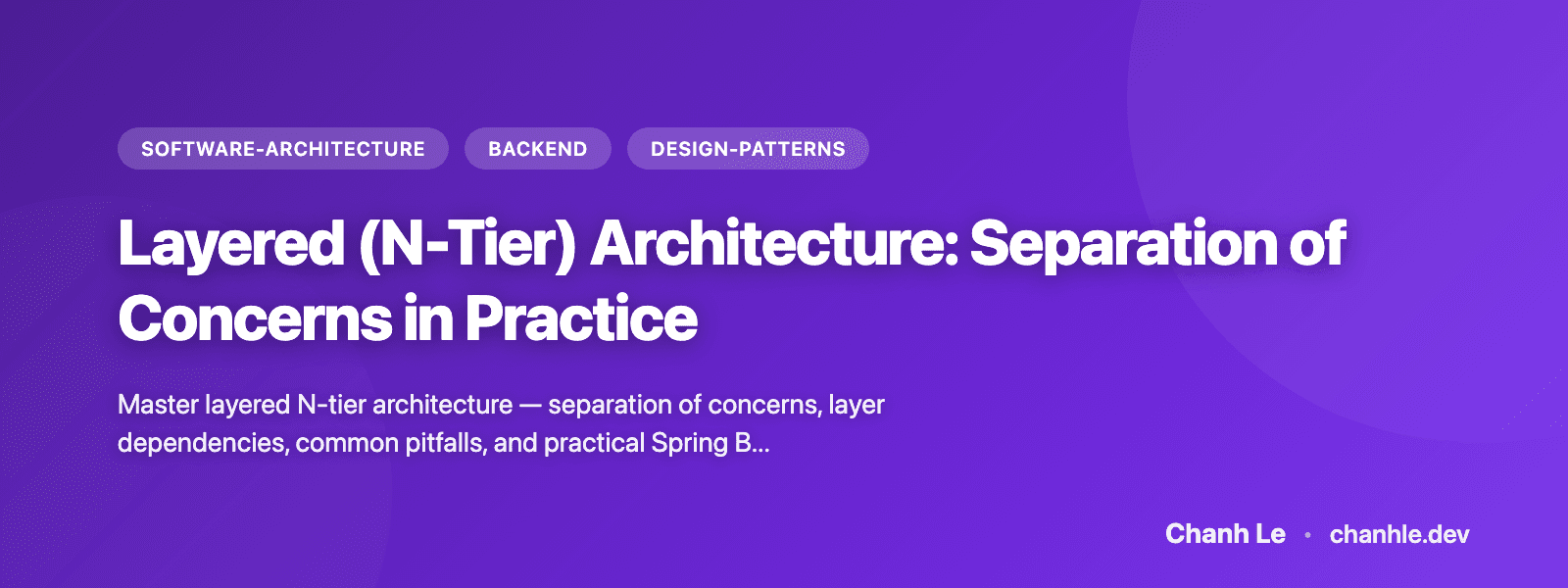 Layered (N-Tier) Architecture: Separation of Concerns in Practice
