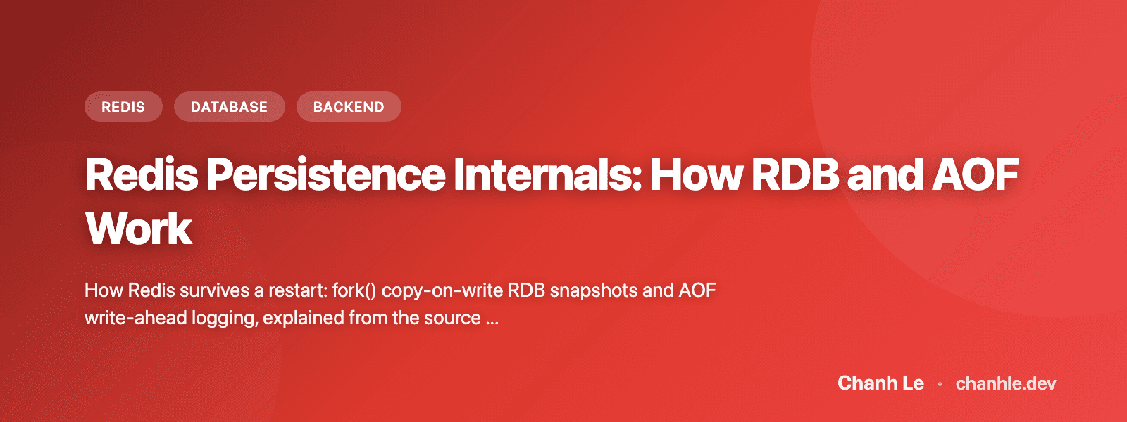 Redis Persistence Internals: How RDB and AOF Work