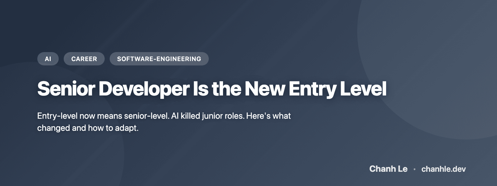 Senior Developer Is the New Entry Level