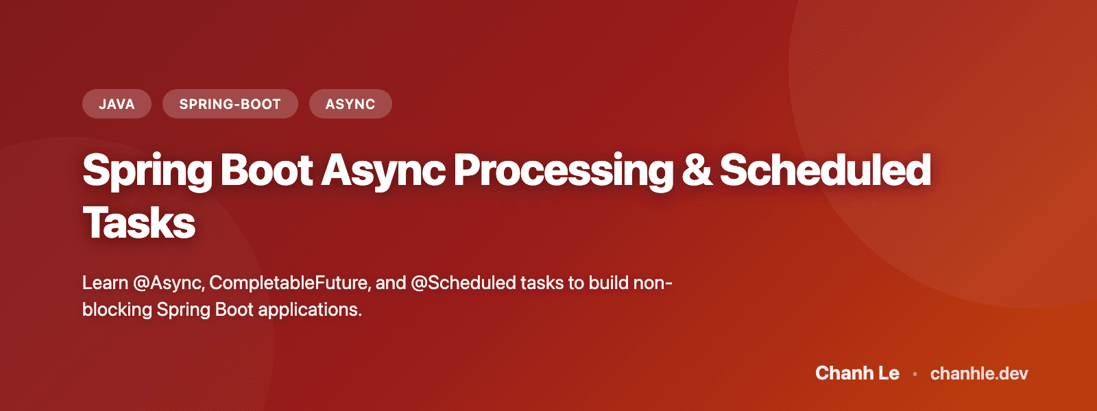 Spring Boot Async Processing & Scheduled Tasks