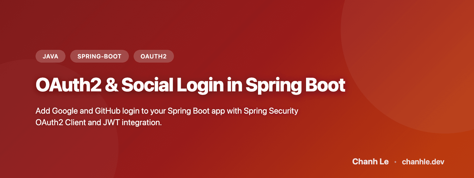 OAuth2 & Social Login in Spring Boot
