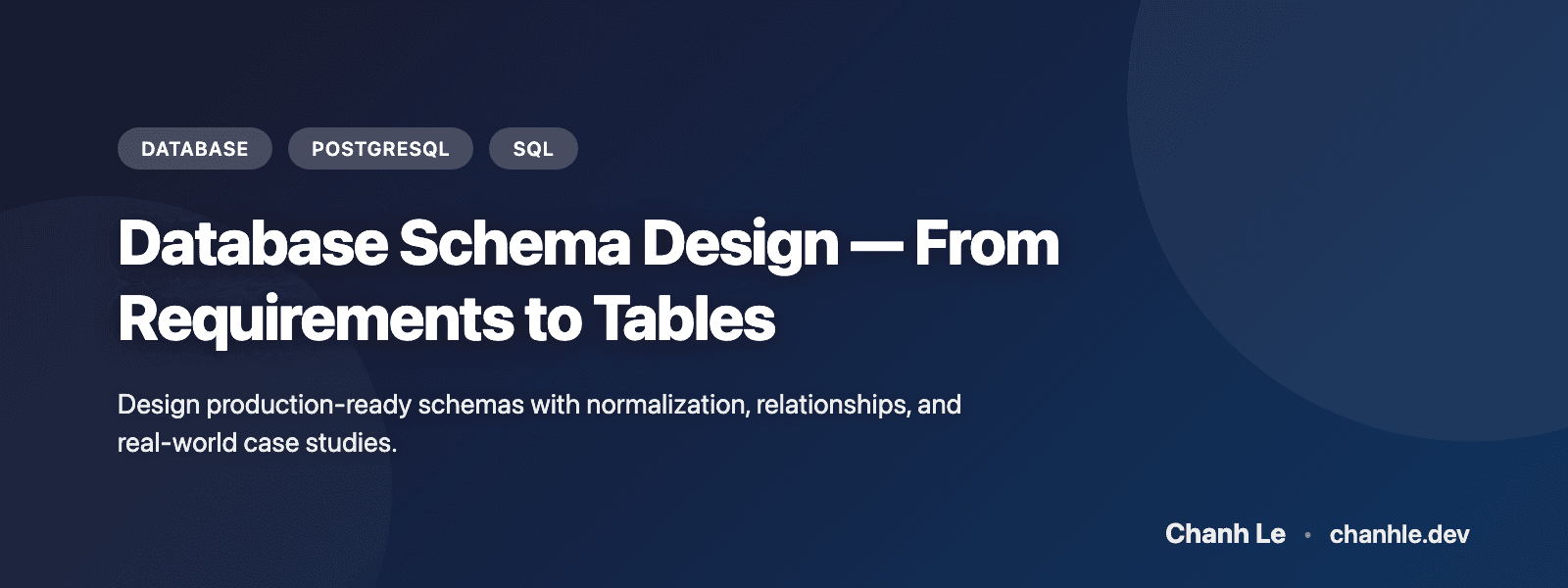 Database Schema Design — From Requirements to Tables