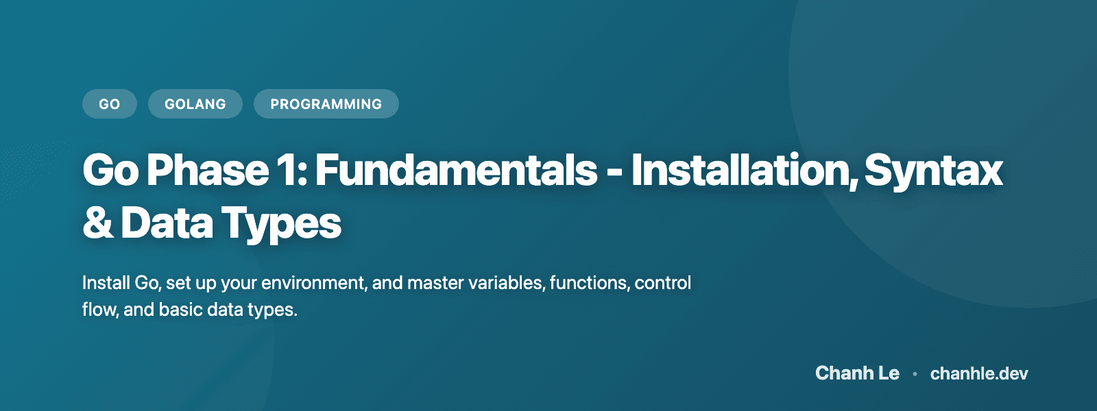 Go Phase 1: Fundamentals - Installation, Syntax & Data Types