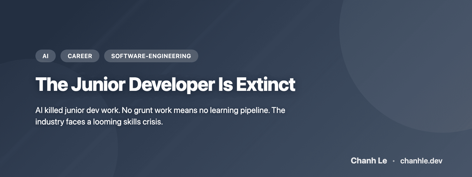 The Junior Developer Is Extinct