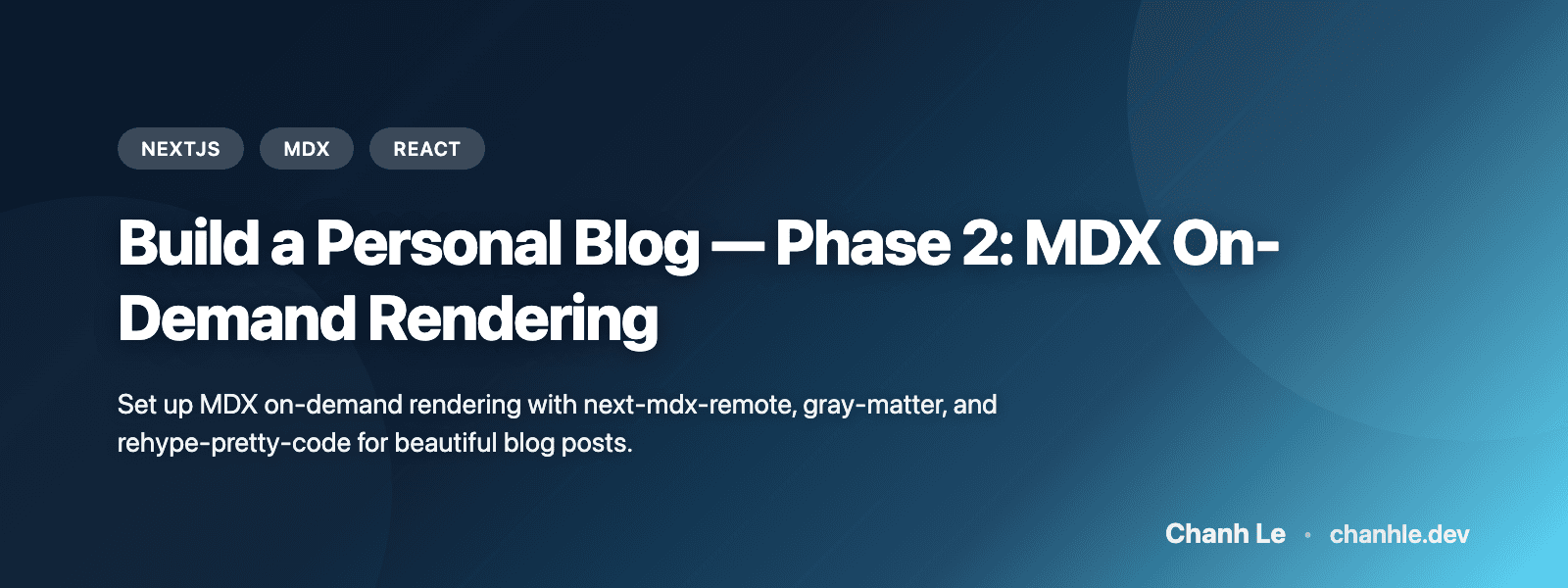 Build a Personal Blog — Phase 2: MDX On-Demand Rendering