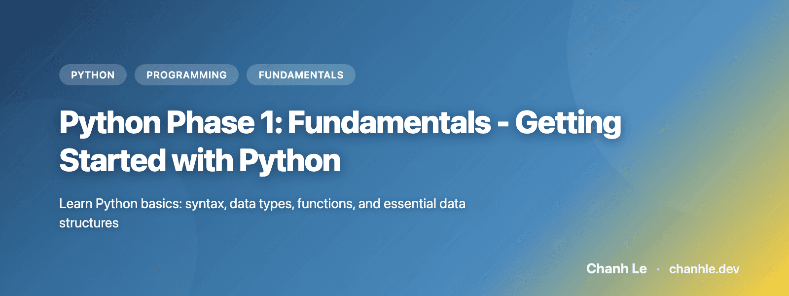 Python Phase 1: Fundamentals - Getting Started with Python
