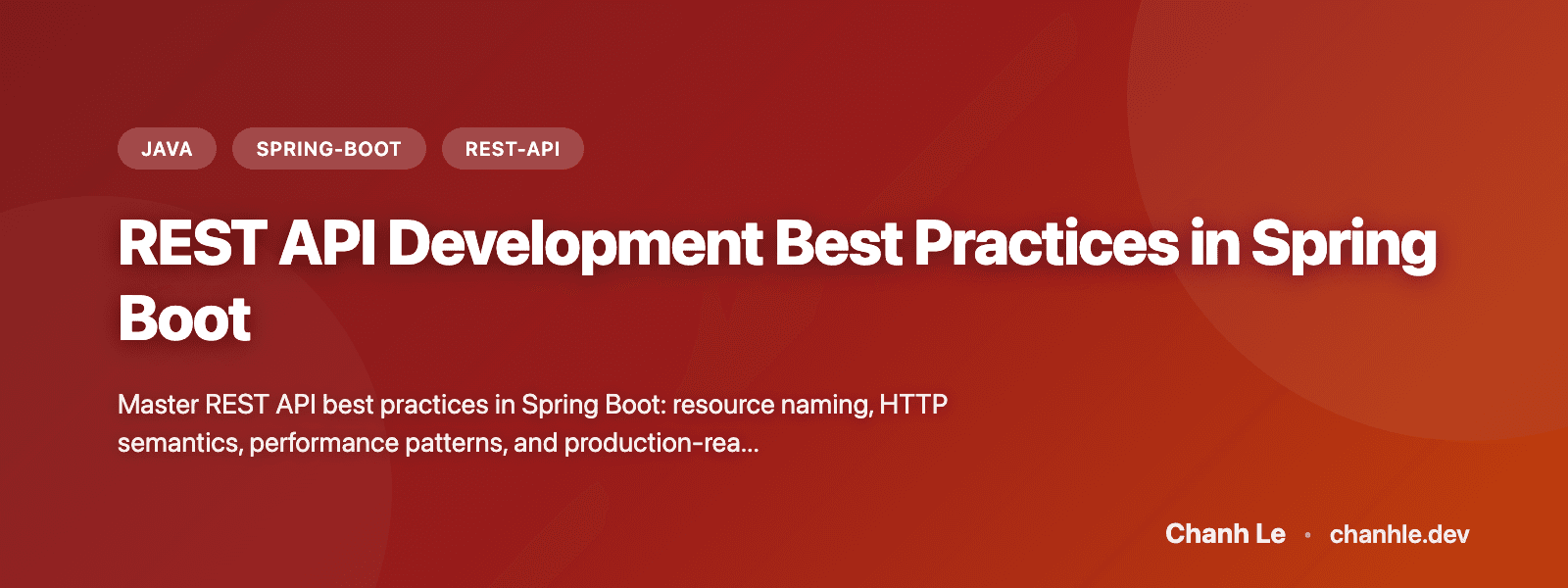 REST API Development Best Practices in Spring Boot