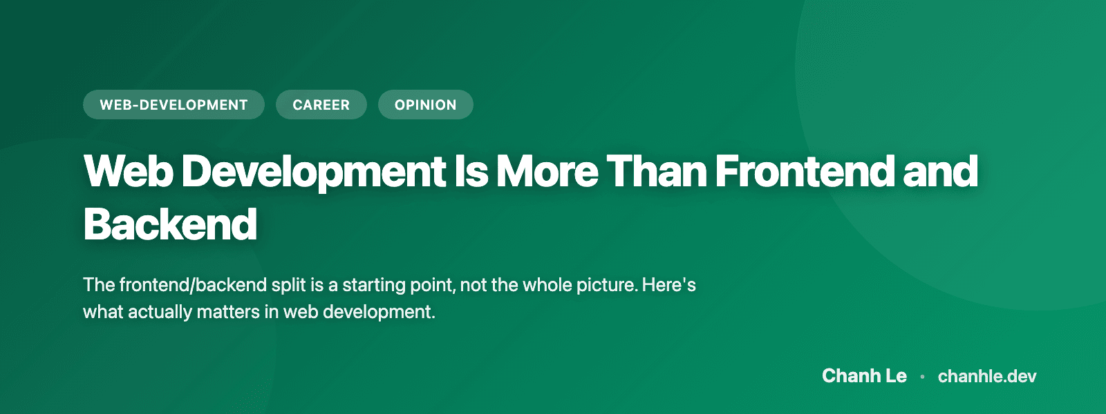 Web Development Is More Than Frontend and Backend